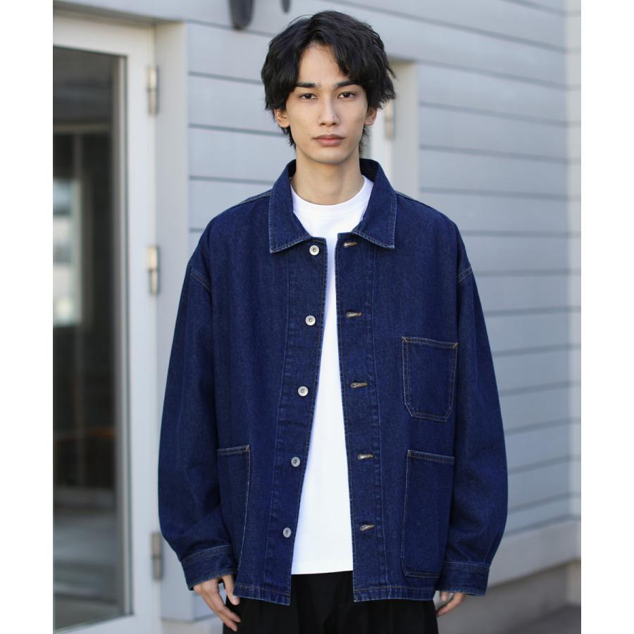 セットアップ対応 デニムジャケット カバーオール メンズ 春 秋 ジャケット デニム 長袖 ストーンバイオ 10オンス オーバーサイズ Slick Buy Sputnicks スプートニクス 通販 Yahoo ショッピング