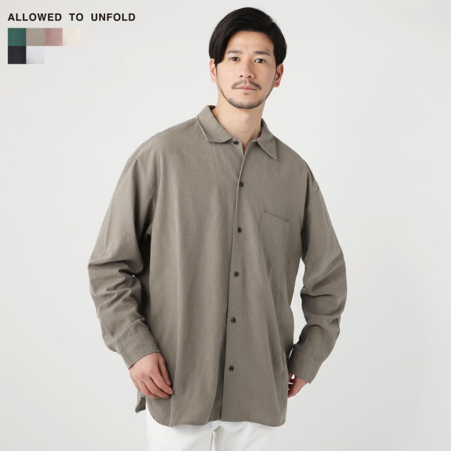 シャツ レギュラーシャツ セットアップ 長袖 メンズ テックリネン 麻
