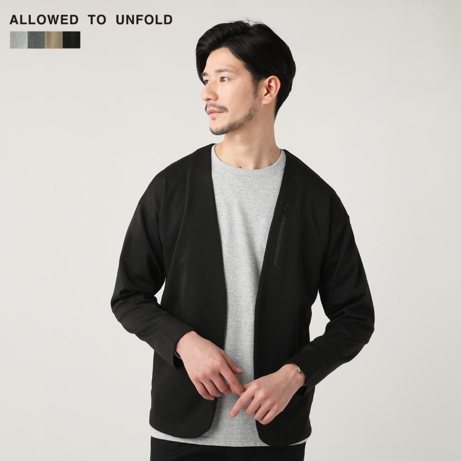 ジャケット メンズ 春 冬 長袖 カラーレス ノーカラー ポンチ