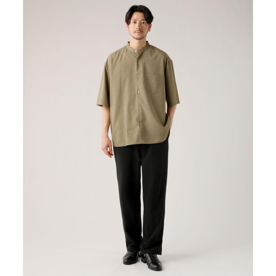 未使用 Munsingwear ストレッチ半袖テーラーカラーシャツ シャツ バンドカラーシャツ メンズ 春 夏 半袖 5分袖 バンドカラー