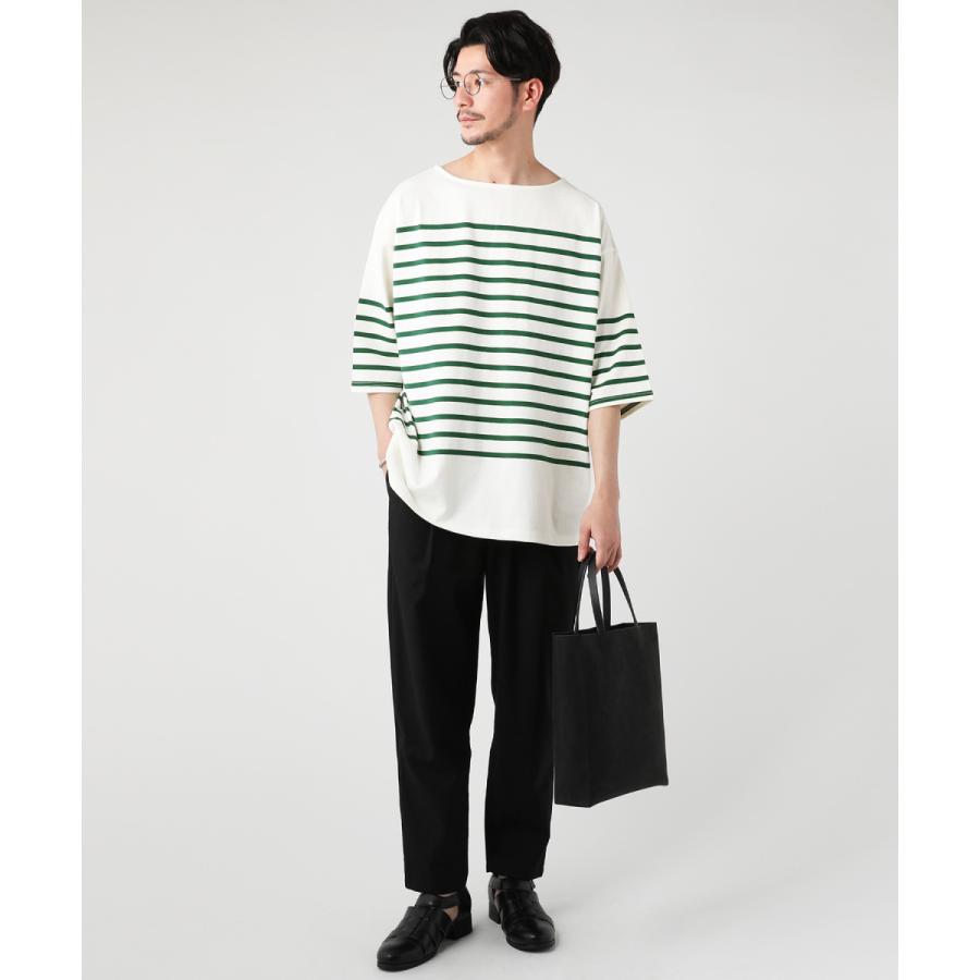 バスクシャツ カットソー Tシャツ メンズ 半袖 ボートネック 綿
