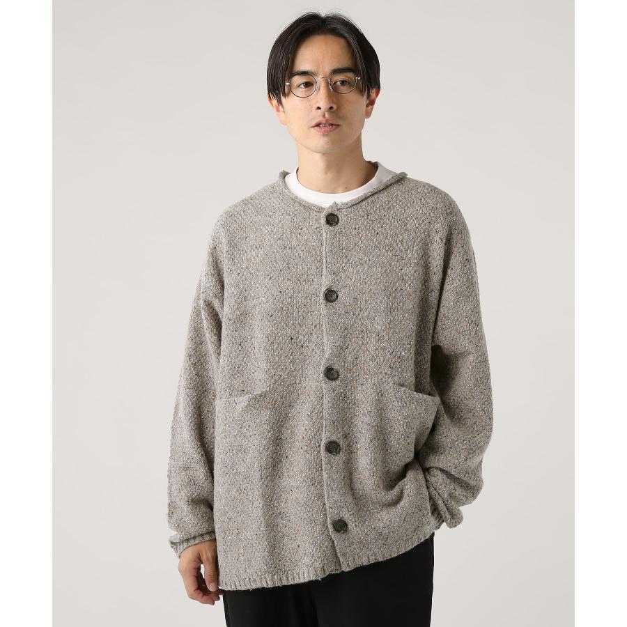 Revo. カーディガン メンズ 冬 春 春服 ウール 鹿の子編み ネップ 長袖