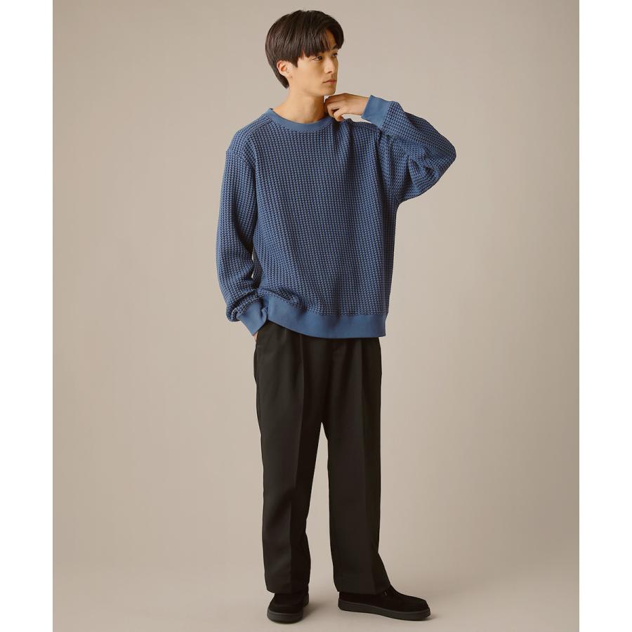 SLICK プルオーバー ニット トップス メンズ ワッフル ワッフル SLICK プルオーバー ニット トップス メンズ ワッフル ワッフル