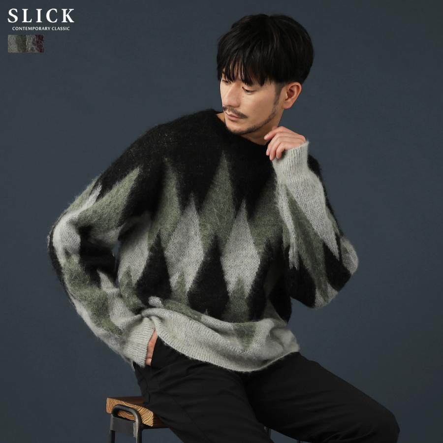 SLICK（スリック） ニット セーター プルオーバー メンズ 秋 冬