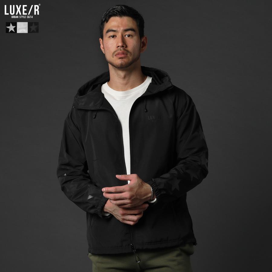 ロクですフード付き黒ジャケット LUXE/R（ラグジュ） ジャケット メンズ フード付き 秋 秋服 春 春服 高