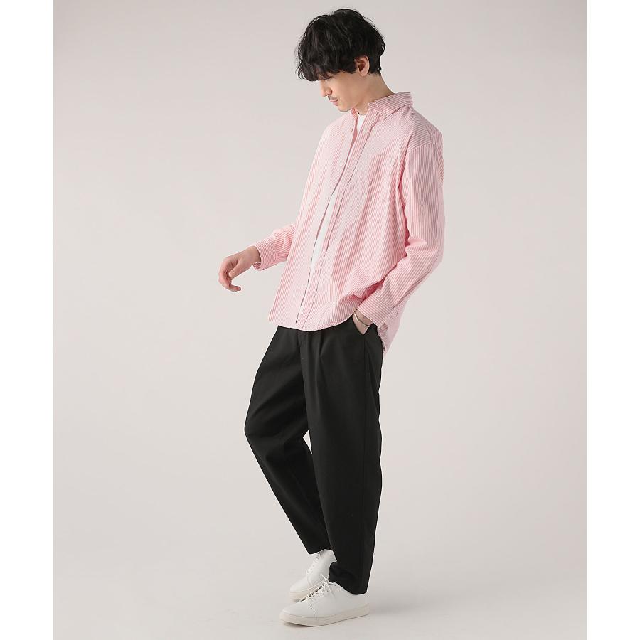 シャツ オックスフォードシャツ メンズ 綿100 ストライプ ボタンダウン