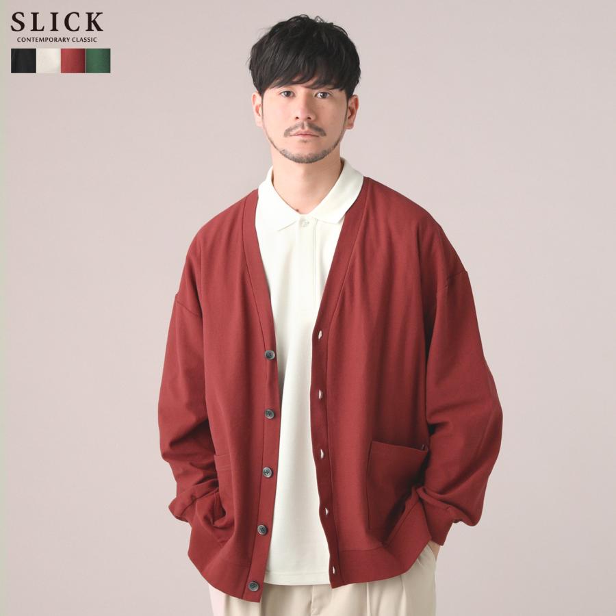SLICK（スリック） カーディガン メンズ Vネック リネン風 カジュアル