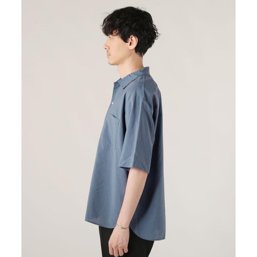 【サンプル品】45R 半袖カットソー Tシャツ リネン オーガニック ナチュラル シャツ メンズ 半袖 テックリネン 麻 サックスジュ オレンジ