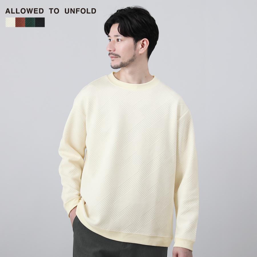 スウェット トレーナー メンズ ジャガード クルーネック プルオーバー