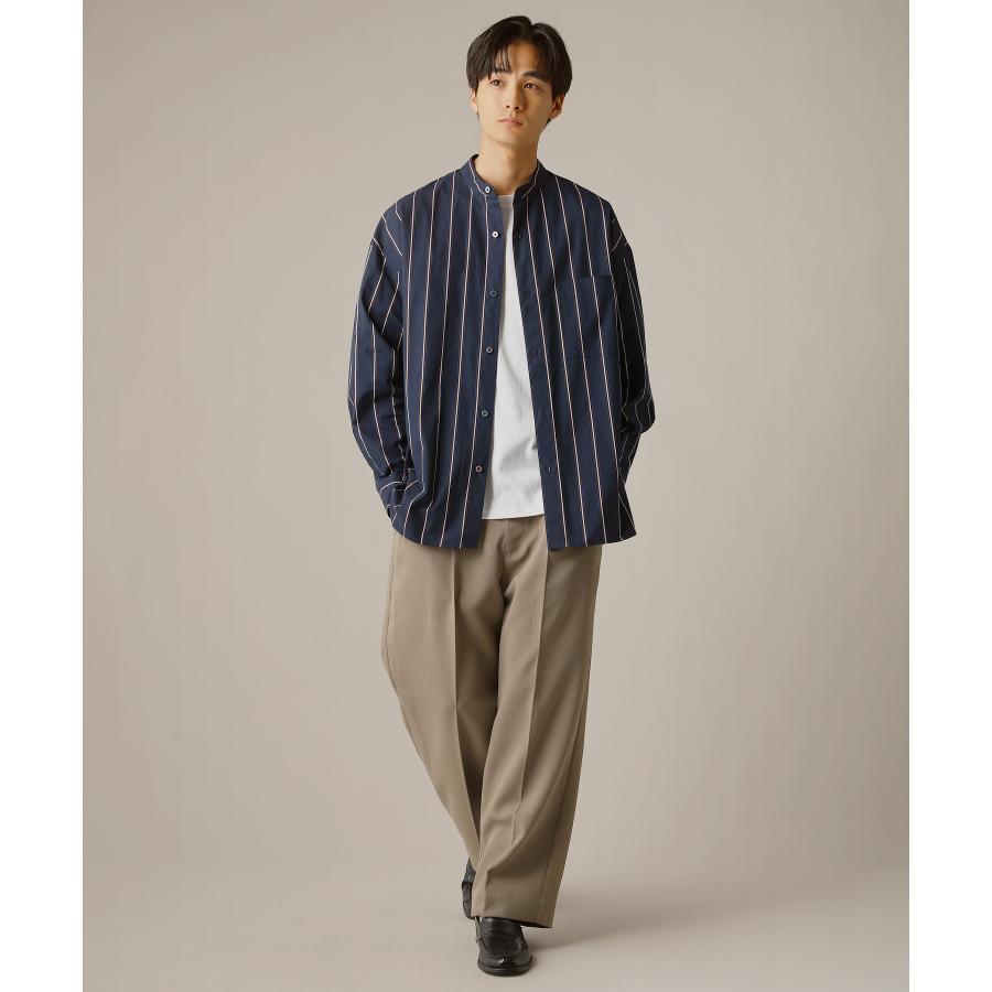 SLICK（スリック） シャツ トップス メンズ バンドカラー 長袖 