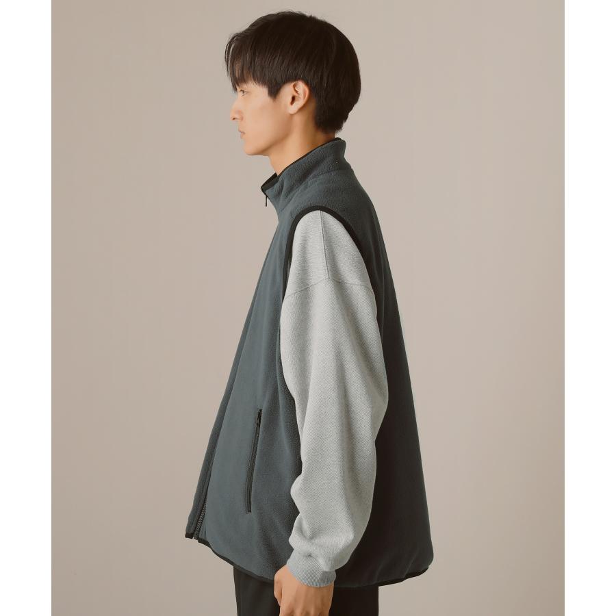 SLICK（スリック） ベスト メンズ ナイロン フリース パイピング性性