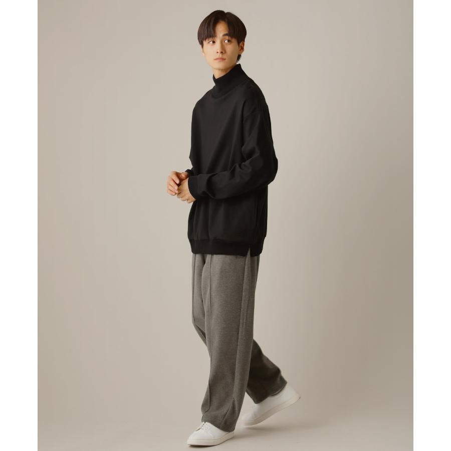 SLICK タートルネック トップス メンズ 秋 冬 秋服 冬服 CVC ポンチ ハイネック リブ 長袖 アイボリー M L ...