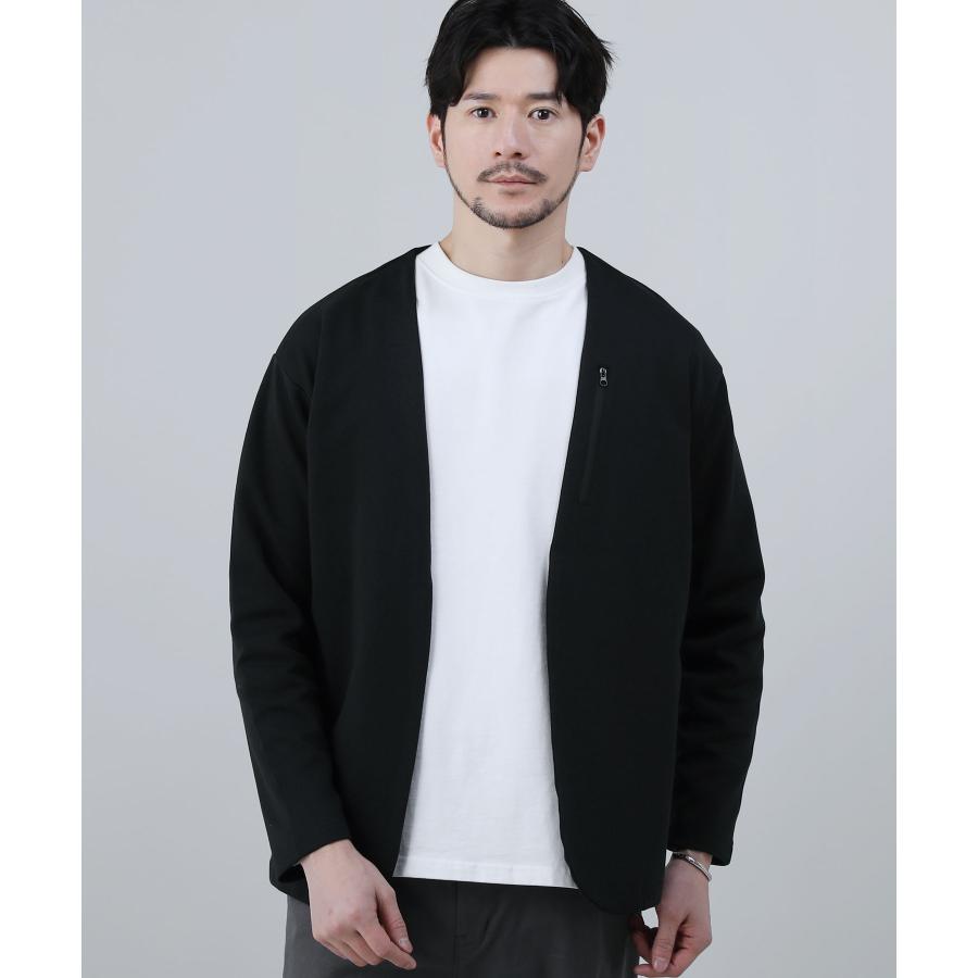 カーディガン ノーカラージャケット メンズ 接触冷感 ポンチ 綿 カーディガン ノーカラージャケット メンズ 接触冷感 ポンチ 綿
