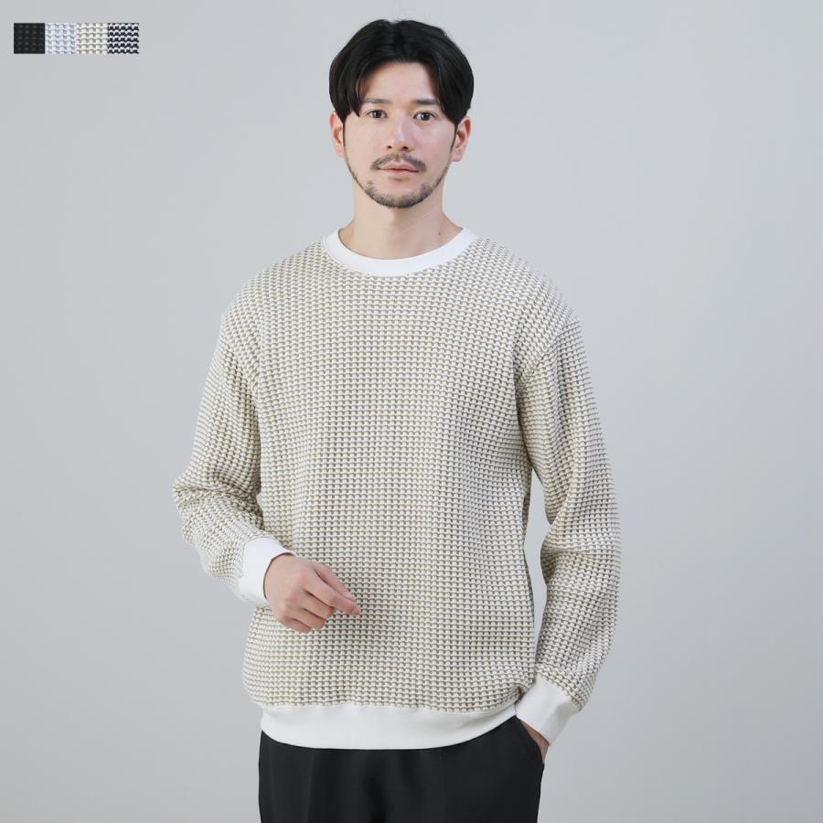 プルオーバー ニット ワッフル メンズ 2トーン ビッグワッフル プルオーバー ニット ワッフル メンズ 2トーン ビッグワッフル