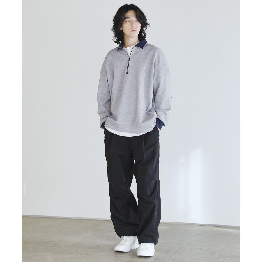 ブラックアンドホワイト ハーフジップニット Lサイズ ブラック 楽天