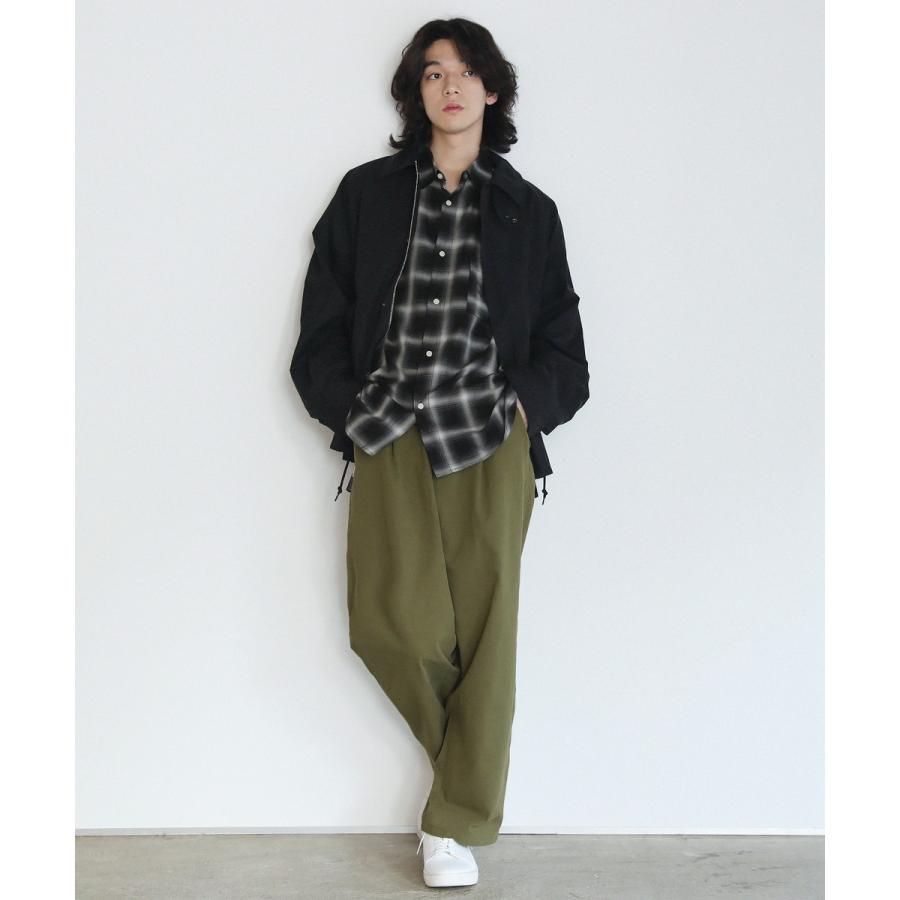 SLICK（スリック） オンブレチェックレギュラーカラースリットレーヨン