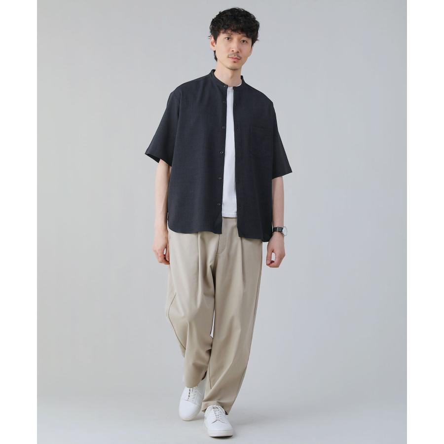シャツ カジュアルシャツ バンドカラーシャツ メンズ 春 夏 オーバー