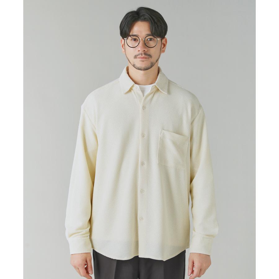 シャツ トップス メンズ 秋 秋服 長袖 サーマル ドビー レギュラー