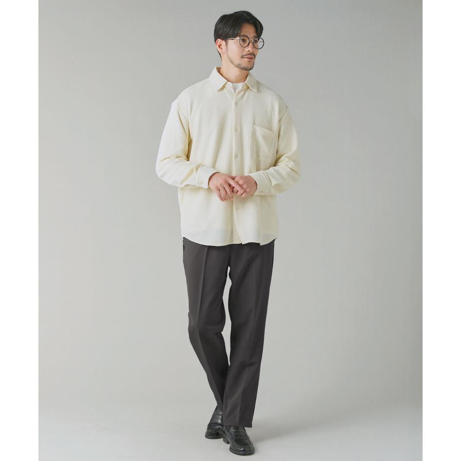 シャツ トップス メンズ 秋 秋服 長袖 サーマル ドビー レギュラー