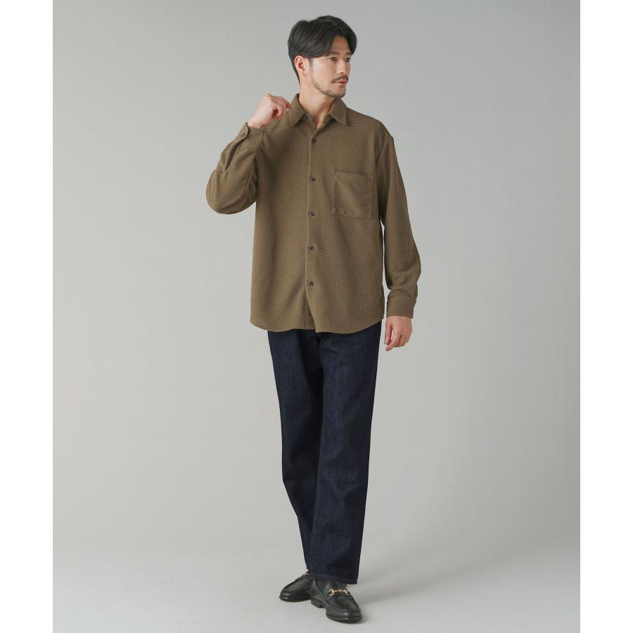 シャツ トップス メンズ 秋 秋服 長袖 サーマル ドビー レギュラー