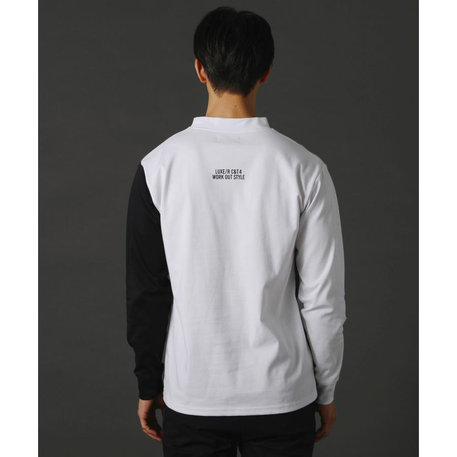 LUXE/R - ゴルフ御召しもの カットソー メンズ 長袖 ハイネック CVCスムース うつり変わり ゴルフ 形づくる 伸縮性 透け透け 色彩設計 伸ばすこと 45936
