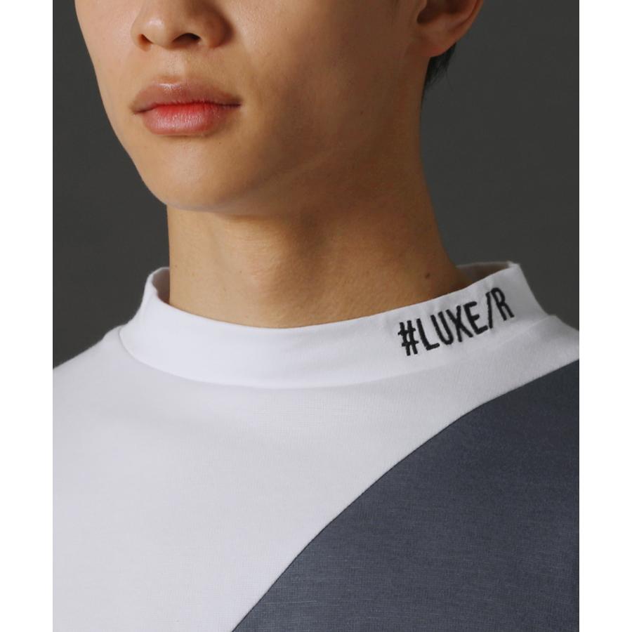 LUXE/R - ゴルフ御召しもの カットソー メンズ 長袖 ハイネック CVCスムース うつり変わり ゴルフ 形づくる 伸縮性 透け透け 色彩設計 伸ばすこと 45936