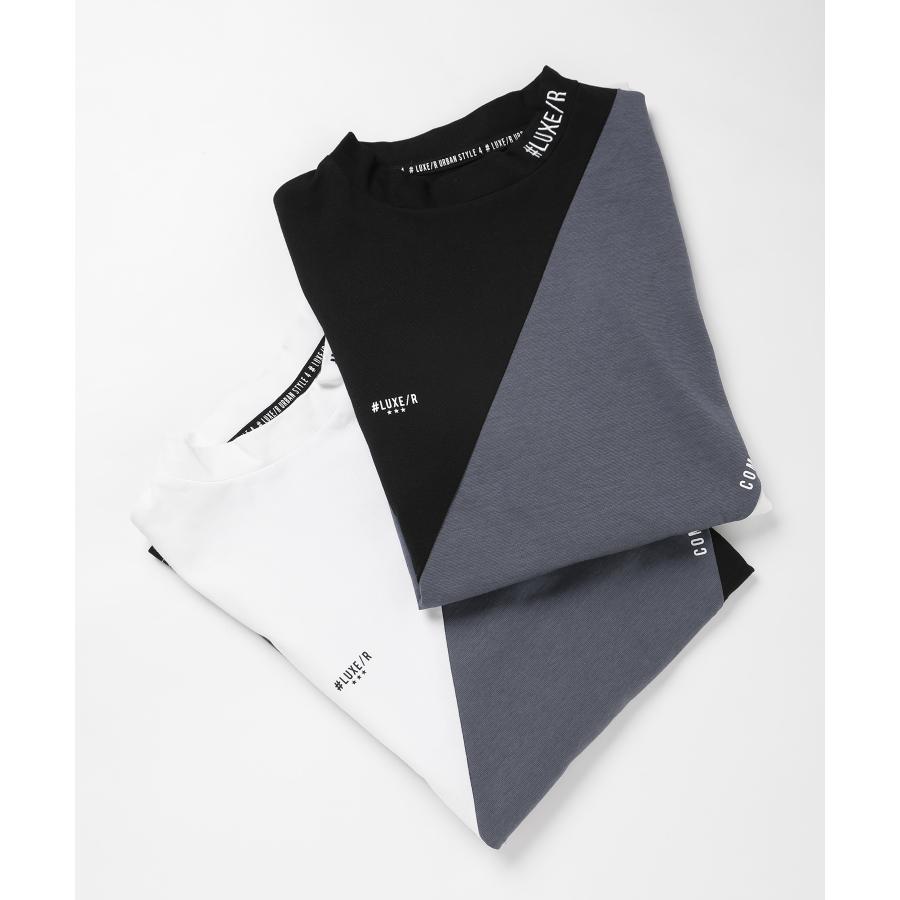 LUXE/R - ゴルフ御召しもの カットソー メンズ 長袖 ハイネック CVCスムース うつり変わり ゴルフ 形づくる 伸縮性 透け透け 色彩設計 伸ばすこと 45936