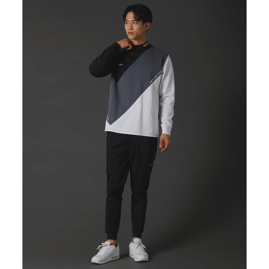 LUXE/R - ゴルフ御召しもの カットソー メンズ 長袖 ハイネック CVCスムース うつり変わり ゴルフ 形づくる 伸縮性 透け透け 色彩設計 伸ばすこと 45936
