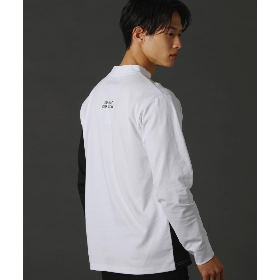 LUXE/R - ゴルフ御召しもの カットソー メンズ 長袖 ハイネック CVCスムース うつり変わり ゴルフ 形づくる 伸縮性 透け透け 色彩設計 伸ばすこと 45936