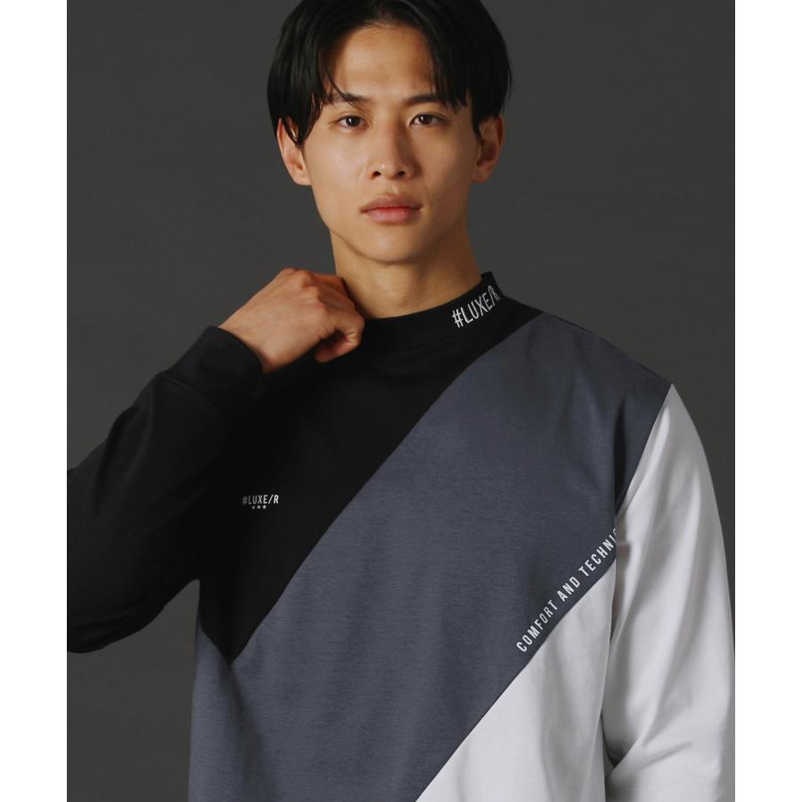 LUXE/R - ゴルフ御召しもの カットソー メンズ 長袖 ハイネック CVCスムース うつり変わり ゴルフ 形づくる 伸縮性 透け透け 色彩設計 伸ばすこと 45936