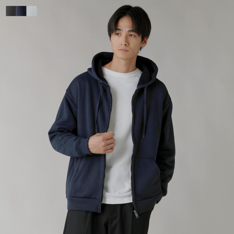 パーカー ジップアップパーカー メンズ 秋 冬 春 ZIP フード 裏ボア
