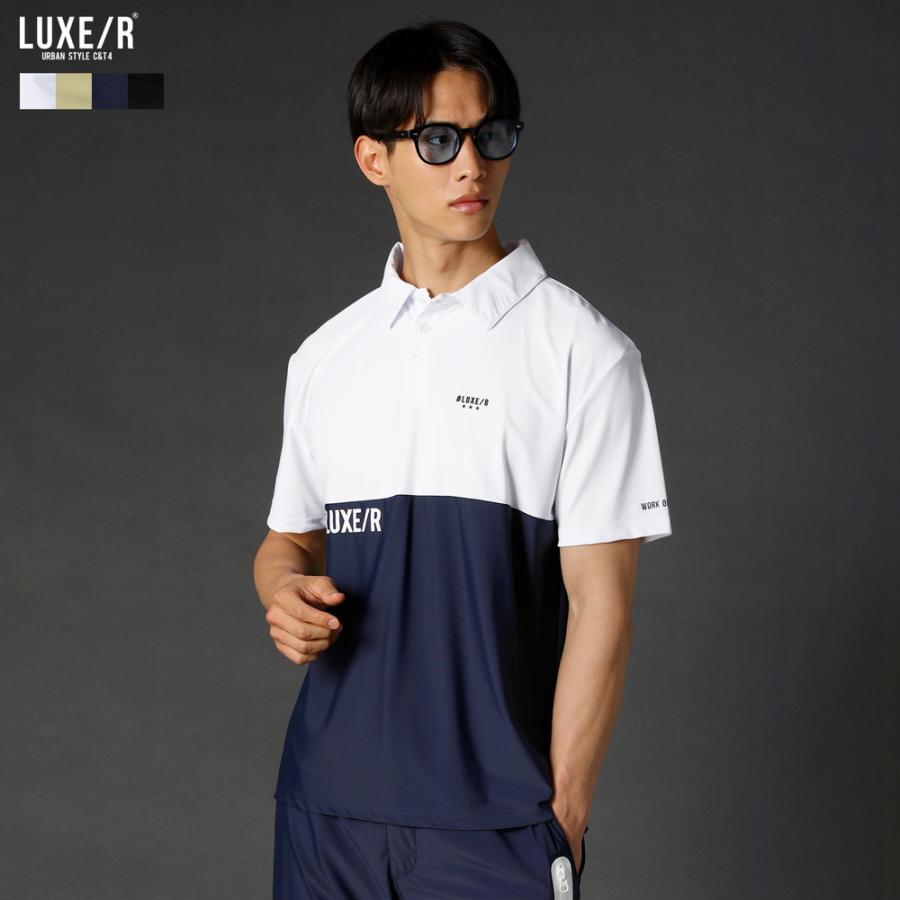 LUXE COLLECTION ゴルフシャツ ホワイト LUXE/R（ラグジュ） 【セットアップ対応】 ゴルフウェア メンズ