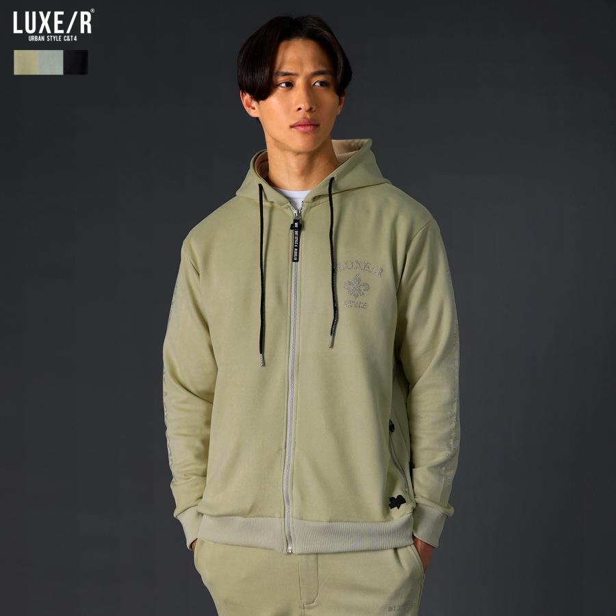 LUXE/R フォースシューラインストーンZIPパーカー LUXE/R（ラグジュ） 【セットアップ対応】 ゴルフウェア メンズ