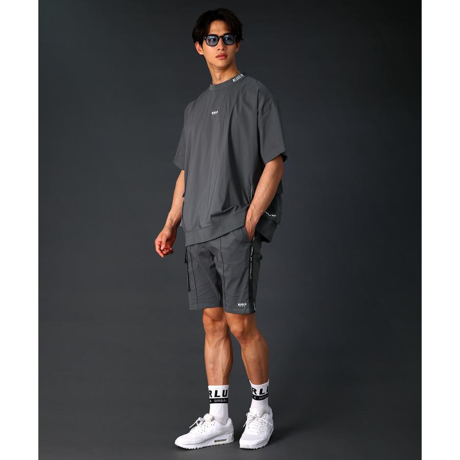 ゆったりシルエット　半袖モックネック　ハイネック　シャツ　グレー　春夏　ゴルフ LUXE/R（ラグジュ） 【セットアップ対応】 ゴルフウェア メンズ