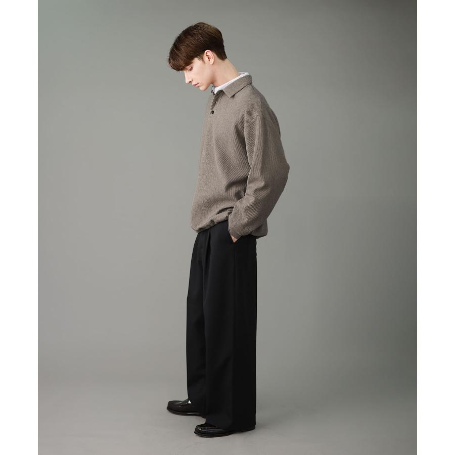 SLICK（スリック） ニットポロ ポロシャツ メンズ 長袖 秋 秋服 冬 冬