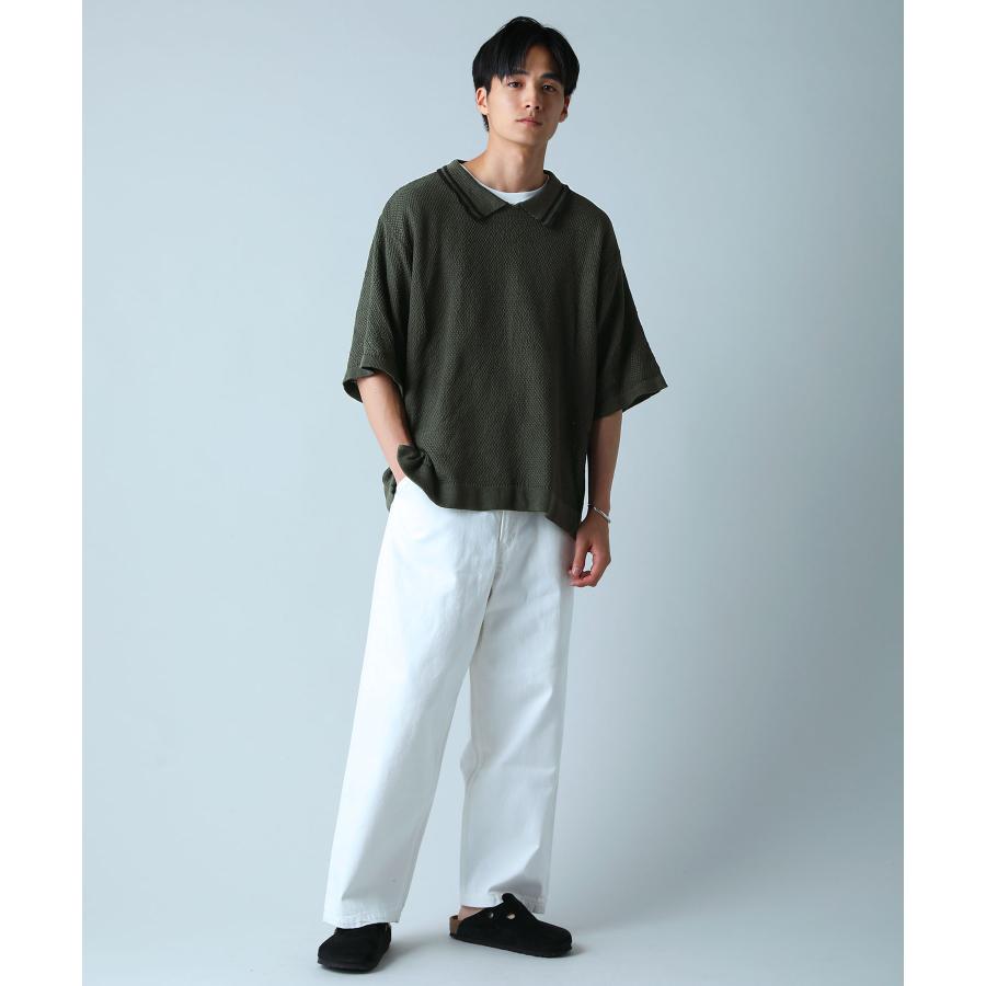 極美品　URU TOKYO Kint polo ニットポロ　ポロシャツ　24ss SINSS ポロシャツ Stitched knit polo shirt / ステッチニット