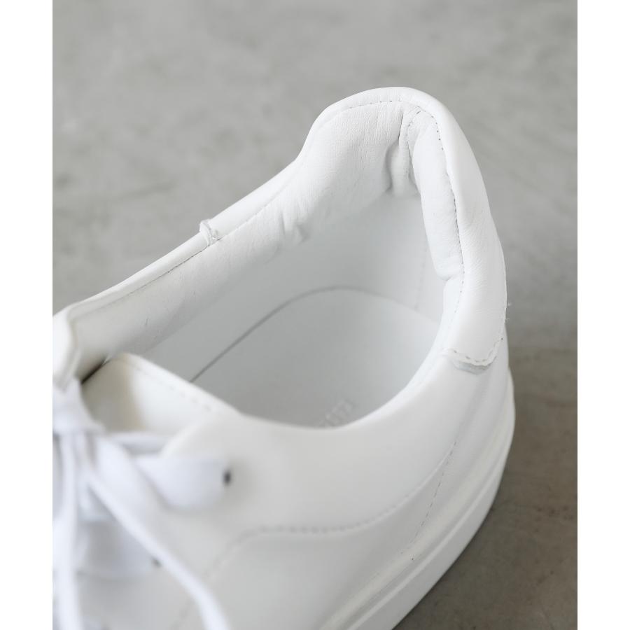 ホワイト スニーカー 合成皮革 足を優しく包むレザースニーカー/ホワイト(抗菌・抗ウイルス加工