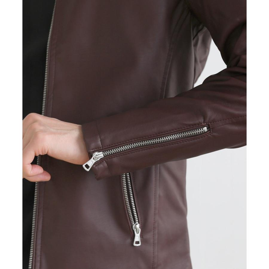 ライダースジャケット メンズ PUレザー ジャケット シングルライダース 合成皮革 レーヨン ポリエステル | （NEVER） Acquiesce | 22