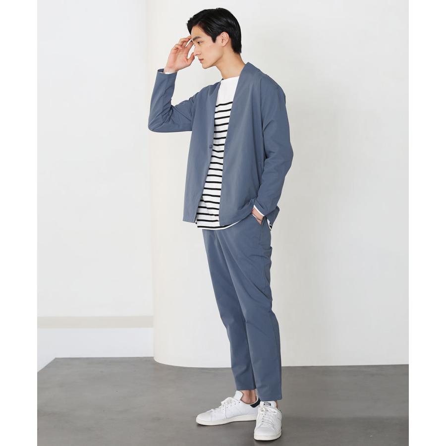 セットアップ メンズ 抗菌防臭加工 ノーカラージャケット