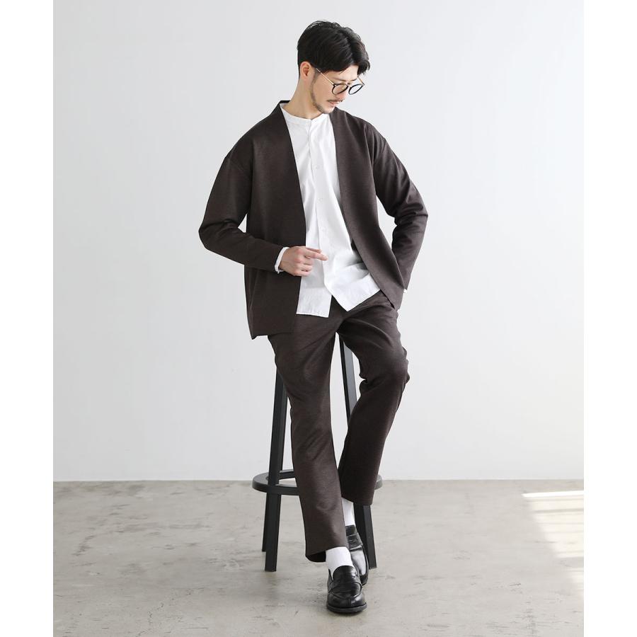 【新品】ノーカラージャケット＆イージーパンツ セットアップ (別売りも可) THE CASUAL｜ハイストレッチリラクシングノーカラージャケット