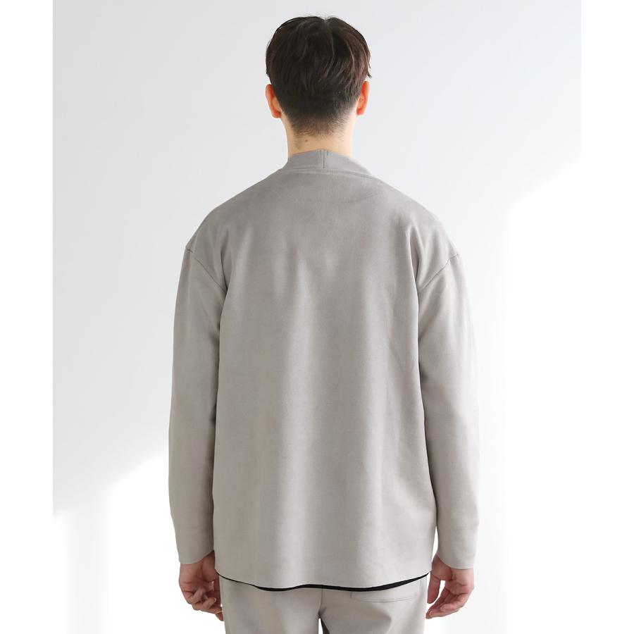 セットアップ メンズ ノーカラージャケット カーディガン イージー