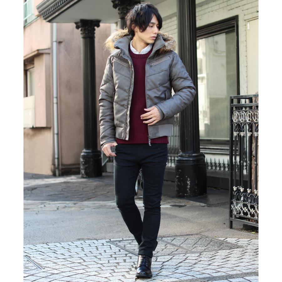 ダウンジャケット メンズ アウター Puレザーフェイクファー バイクジャケット 防寒 冬 冬服 Spu Sputnicks スプートニクス 通販 Yahoo ショッピング