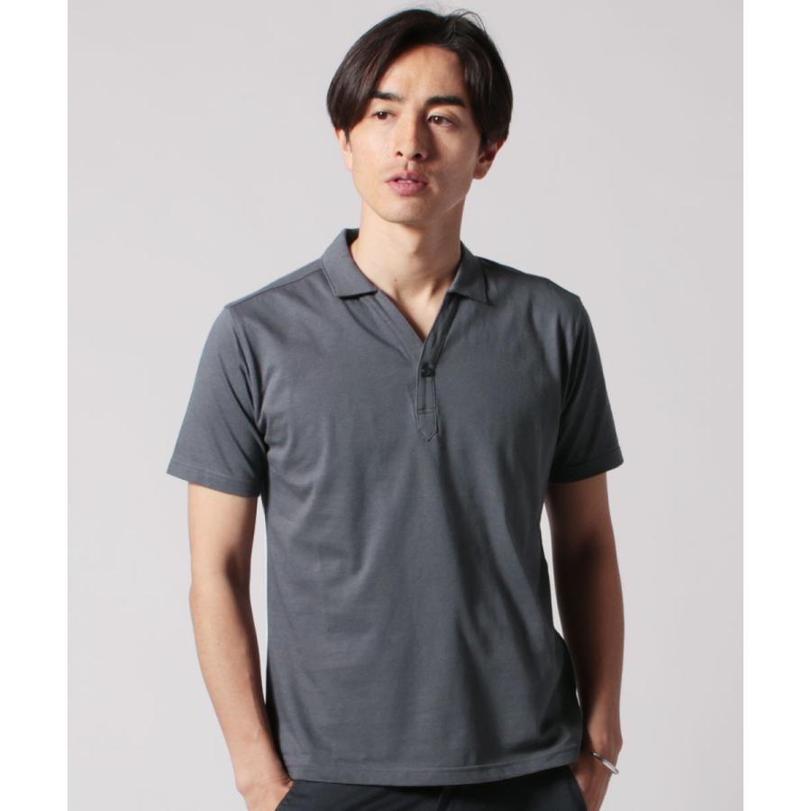 ポロシャツ メンズ 国産 日本製 30 コーマ 天竺 Vネック 半袖