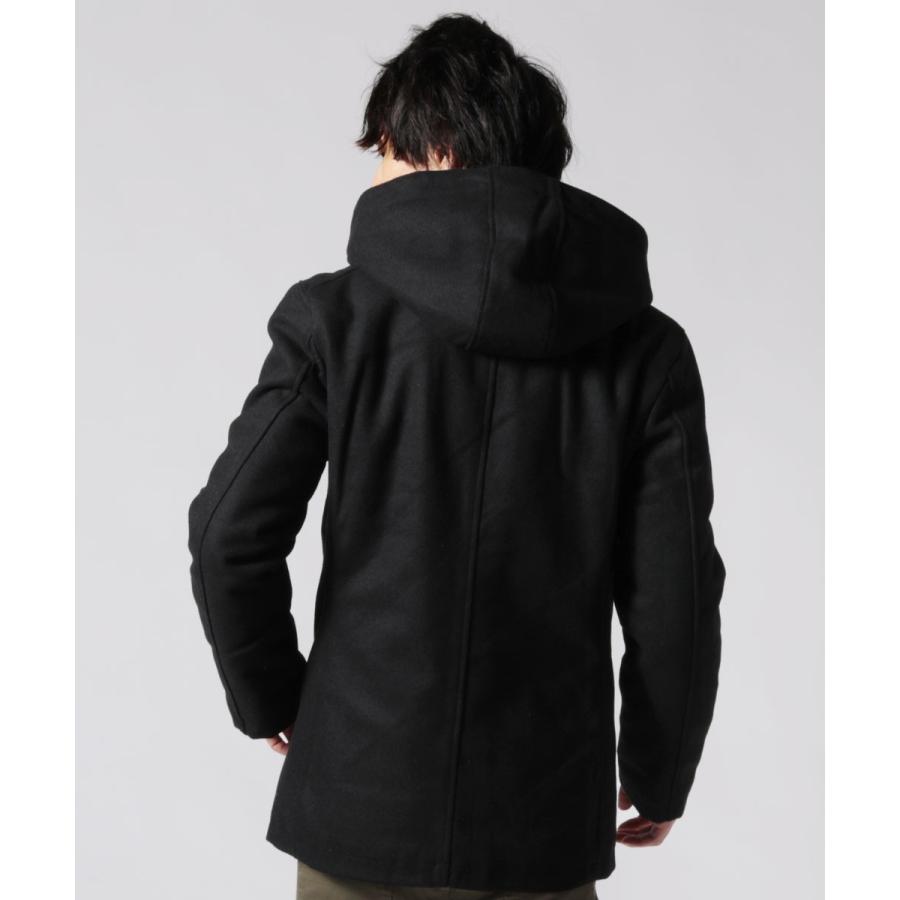 コート メンズ 秋 冬 WOOL 700G 30％ メルトン フード JKT マリン