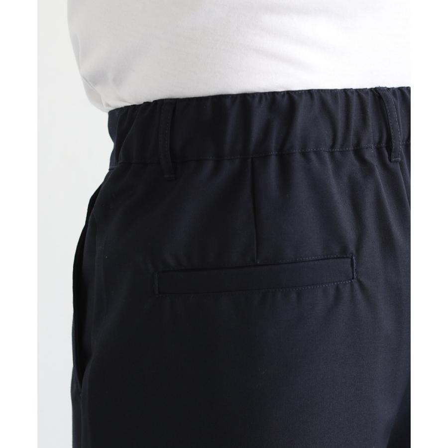 スラックス メンズ ワイドテーパード TR ワンタック タックパンツ