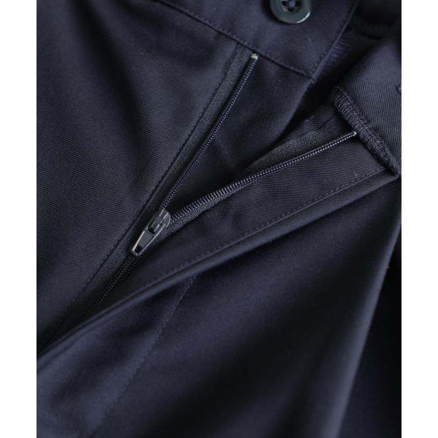 スラックス メンズ ワイドテーパード TR ワンタック タックパンツ