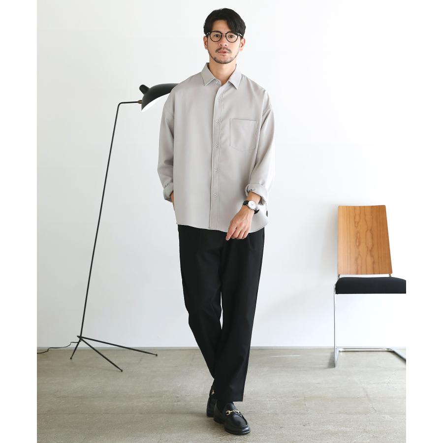 スラックス メンズ ワイドテーパード TR ワンタック タック スラックス メンズ ワイドテーパード TR ワンタック タック