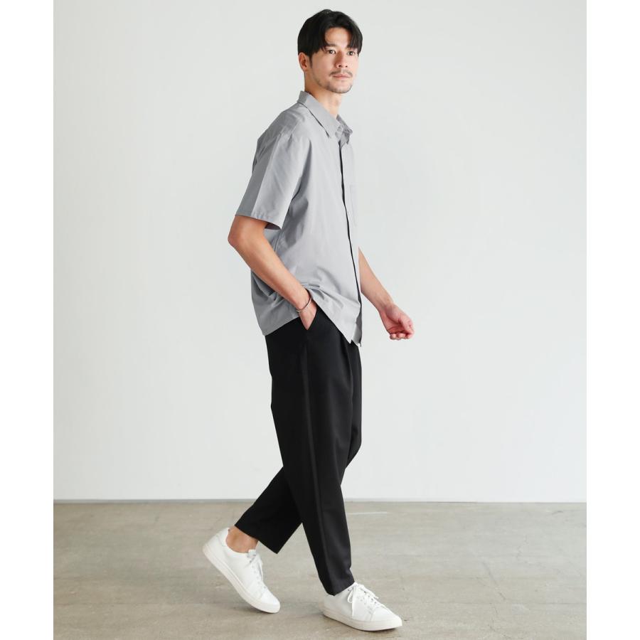 Eurokenvy スーパーストレッチスラックス　White S スラックス メンズ ワイドテーパード TR ワンタック タック