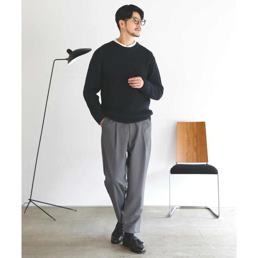 スラックス メンズ ワイドテーパード TR ワンタック タック スラックス メンズ ワイドテーパード TR ワンタック タック
