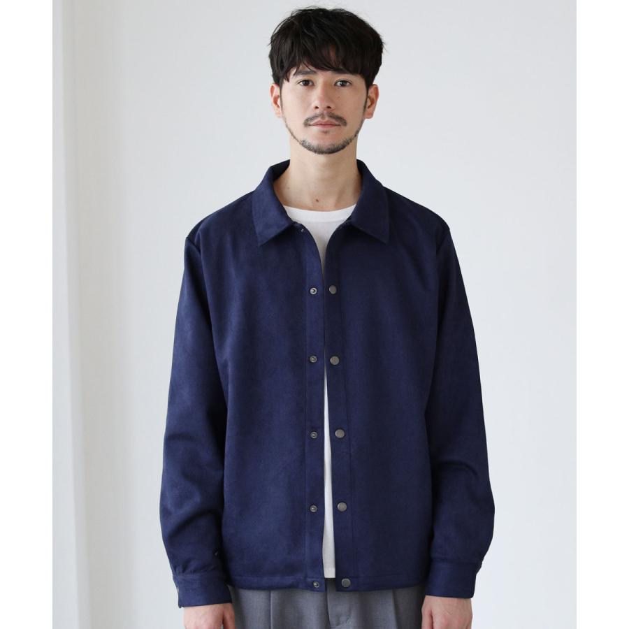 DIGS ネイビー コーチジャケット スウェード コーチジャケット メンズ ジャケット アウター フェイクスエード